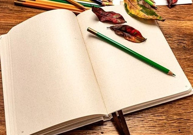 Notizbuch A5 – Upcycling-Notizbuch aus Bagassepapier, 120 Seiten